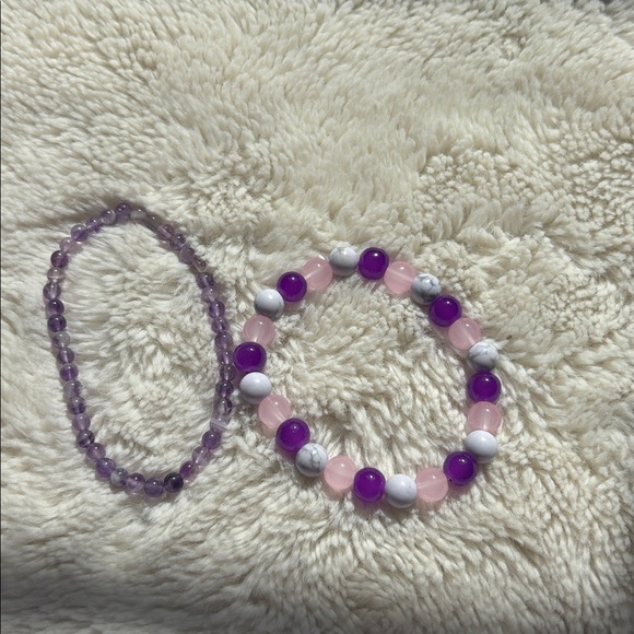 Crystal Bracelet Bundle Amethyst, Rose Quartz & Howlite | Energy | Stackable - Picture 3 of 3
